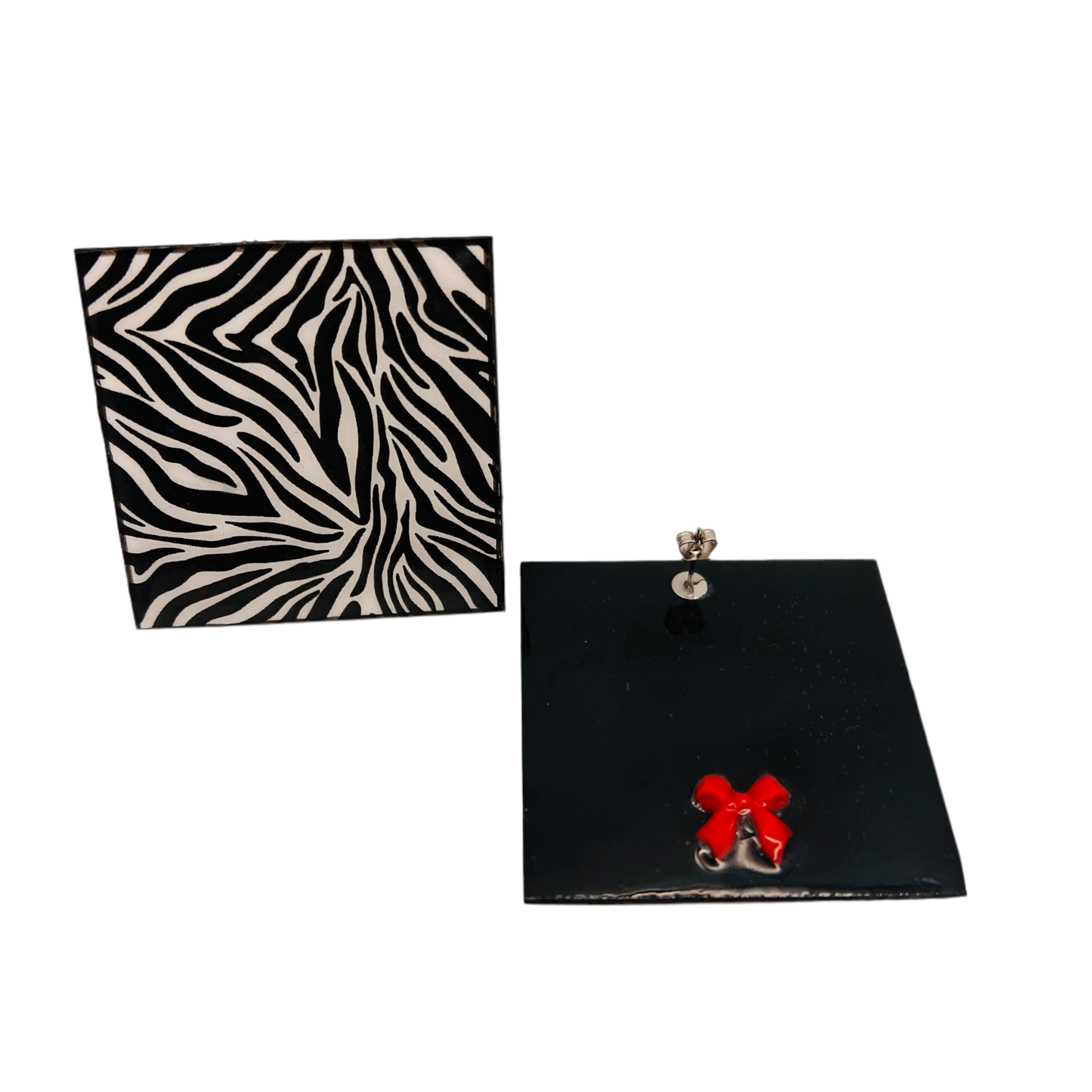 Zeeeeebra Print Earrings