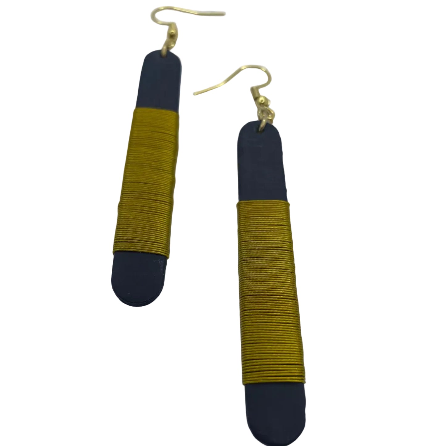 Wire wrapped wood earrings