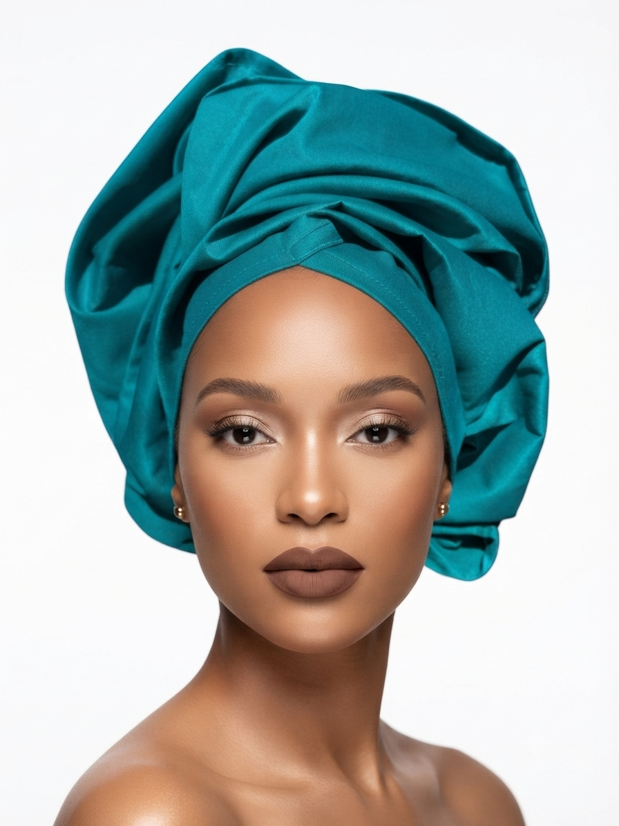 Teal Cotton Twill Headwrap