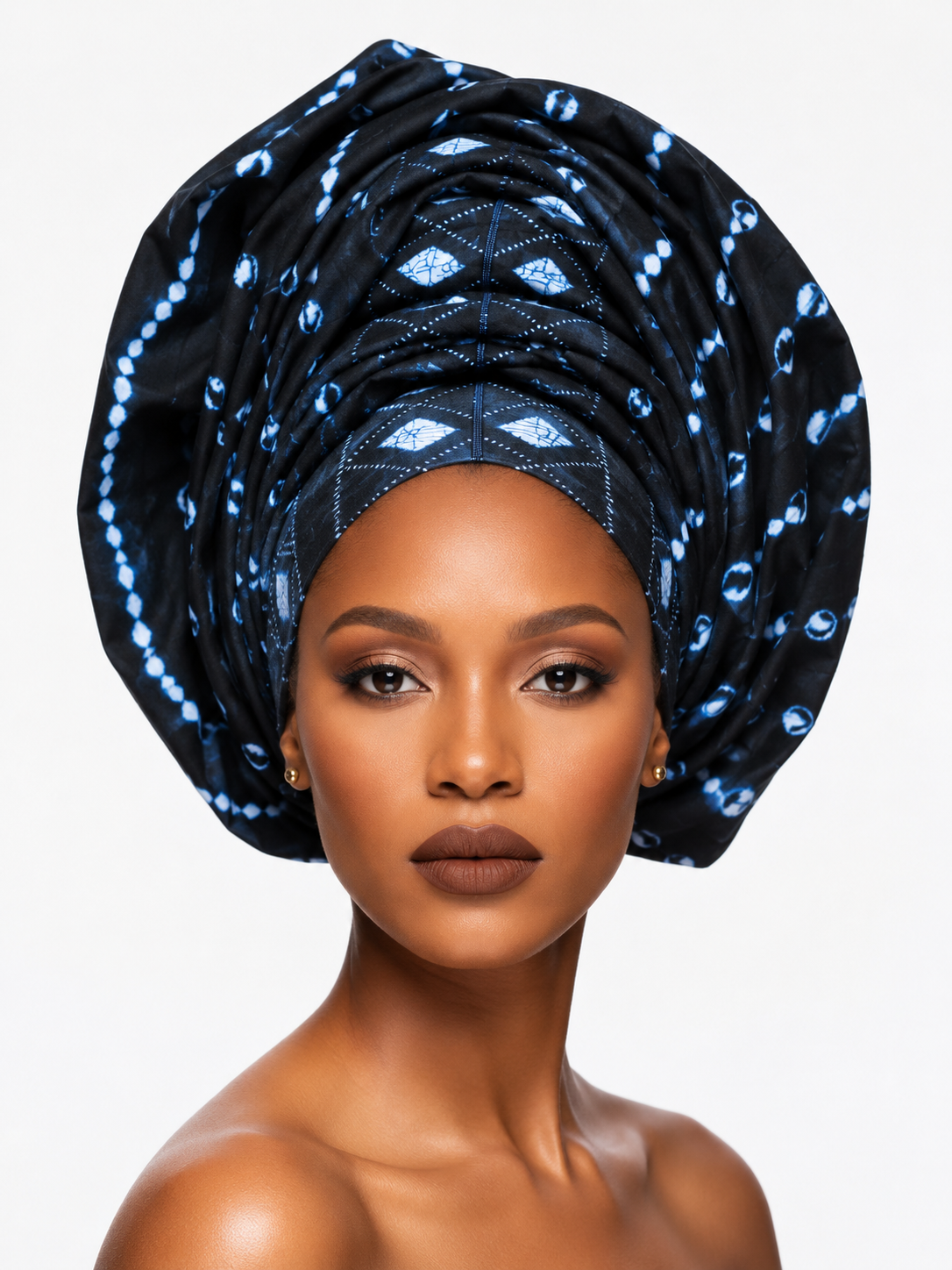 Black & Blue Shibori Headwrap