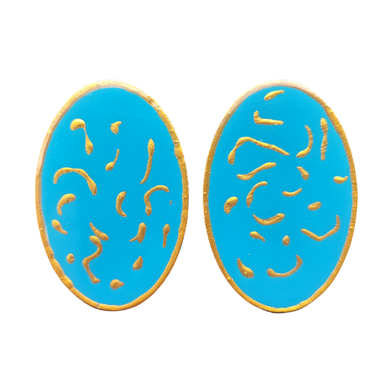 Blue Gold Earrings