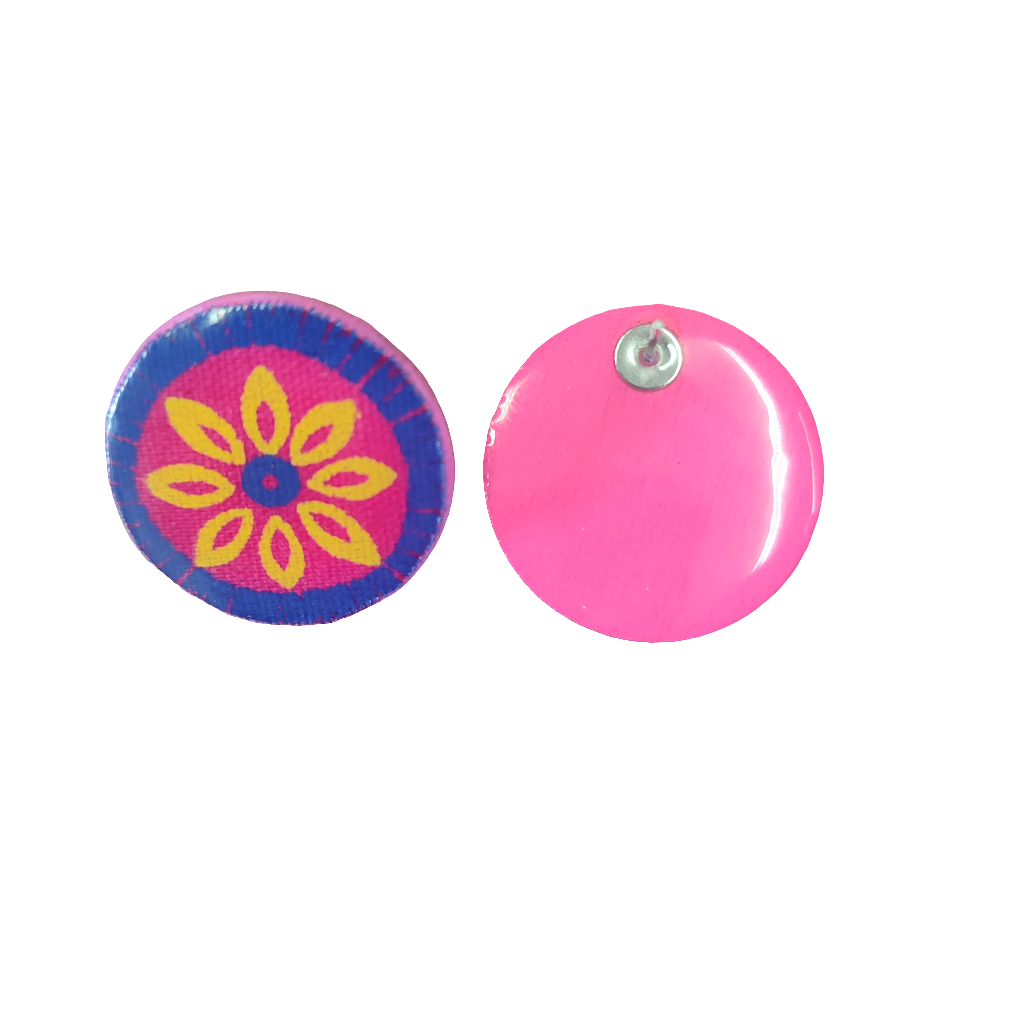 Kedibone Pink Button Earrings