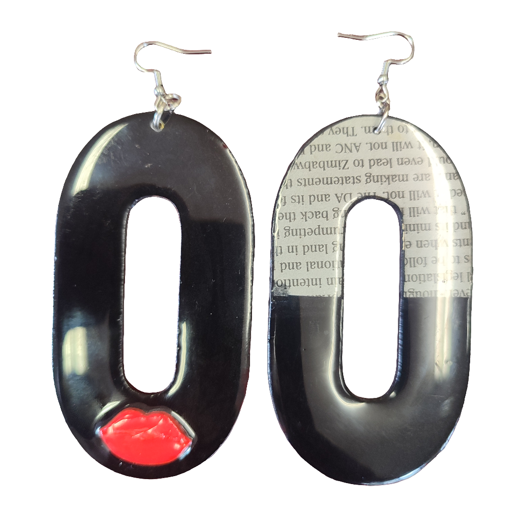 Reporter Red Lips Earrings