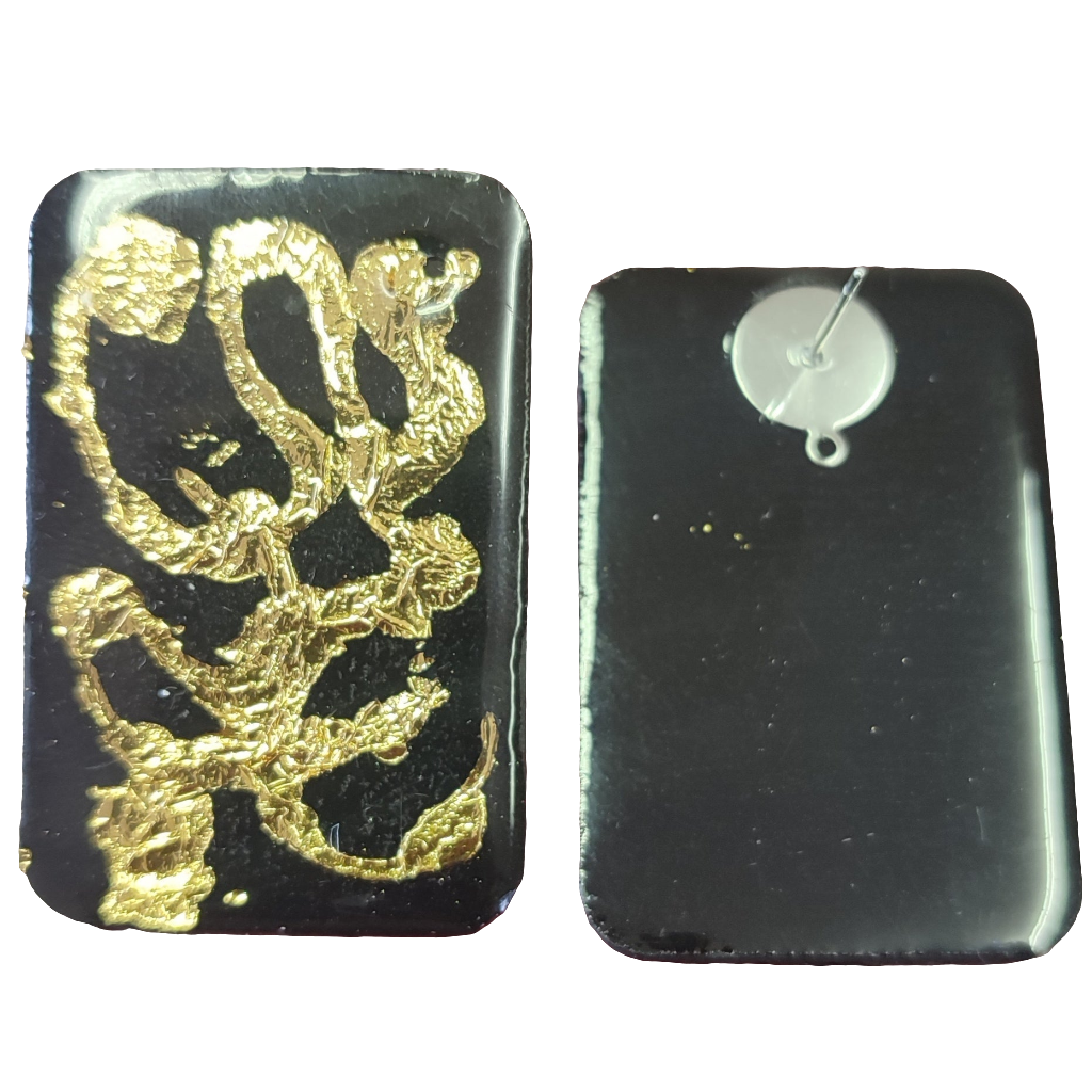 Mumsie Blk & Gold Earrings