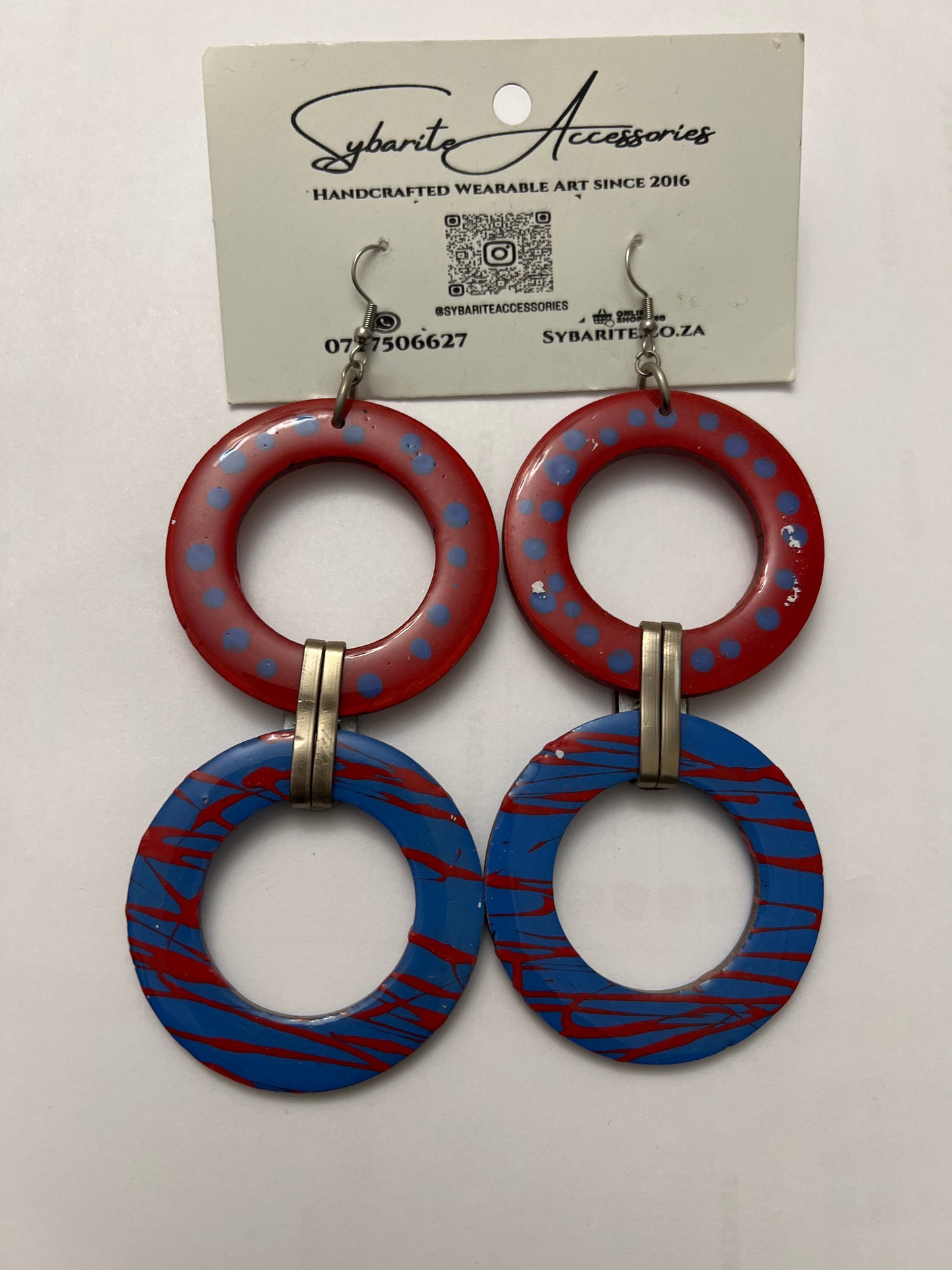 On Sale Red and Blue Earrings