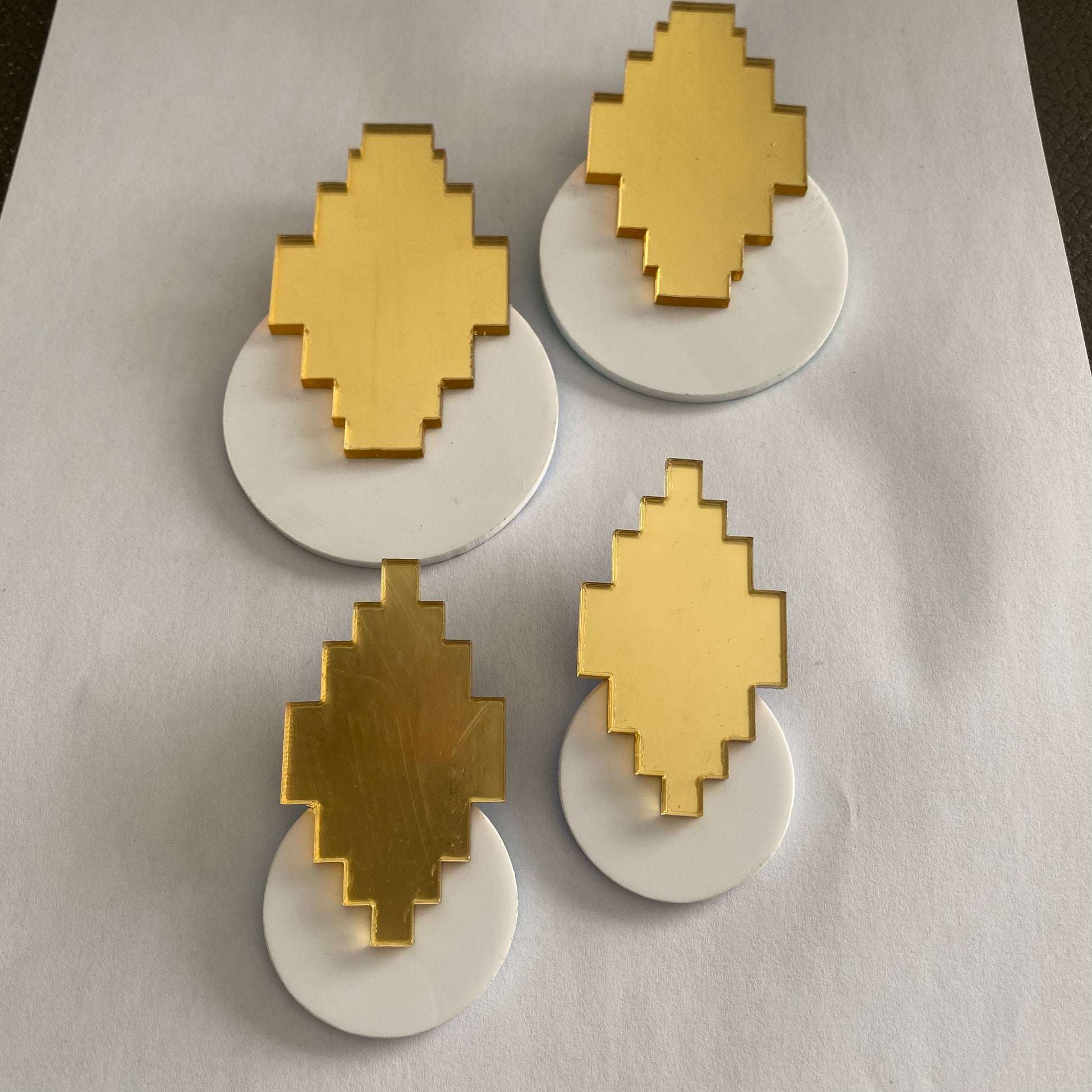 Gold acrylic stud earrings Johannesburg | Sybarite Accessories