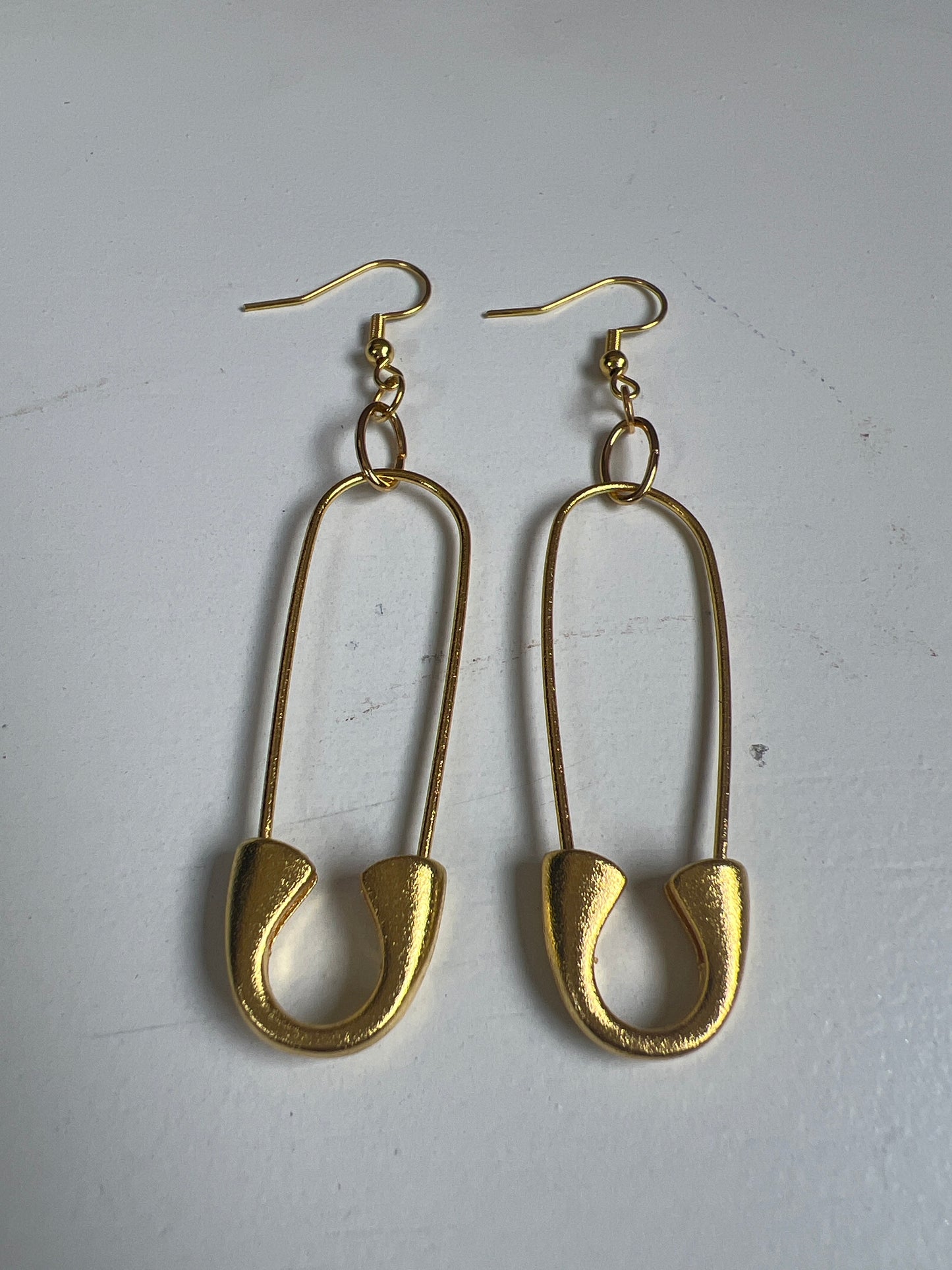 Golden Safety Pin Earrings