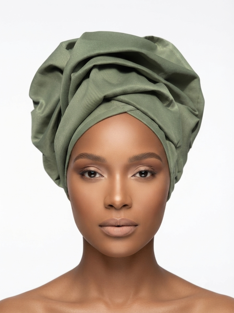 Olive Cotton Twill Headwrap