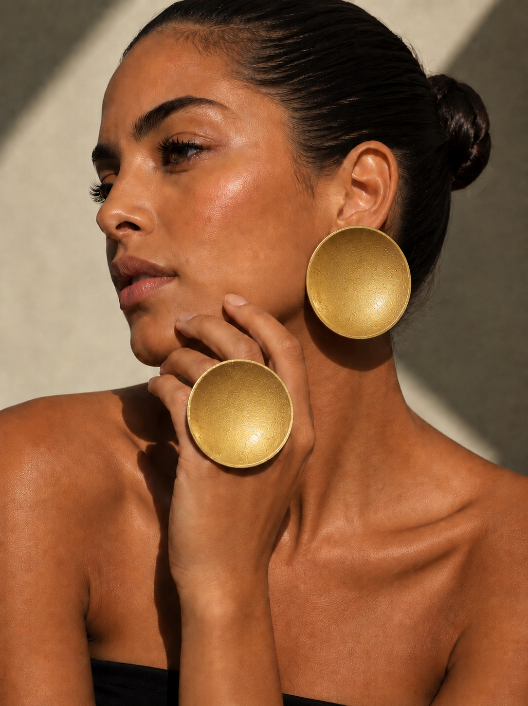 Golden Aura Hand-Painted Wood Ring by Sybarite Accessories