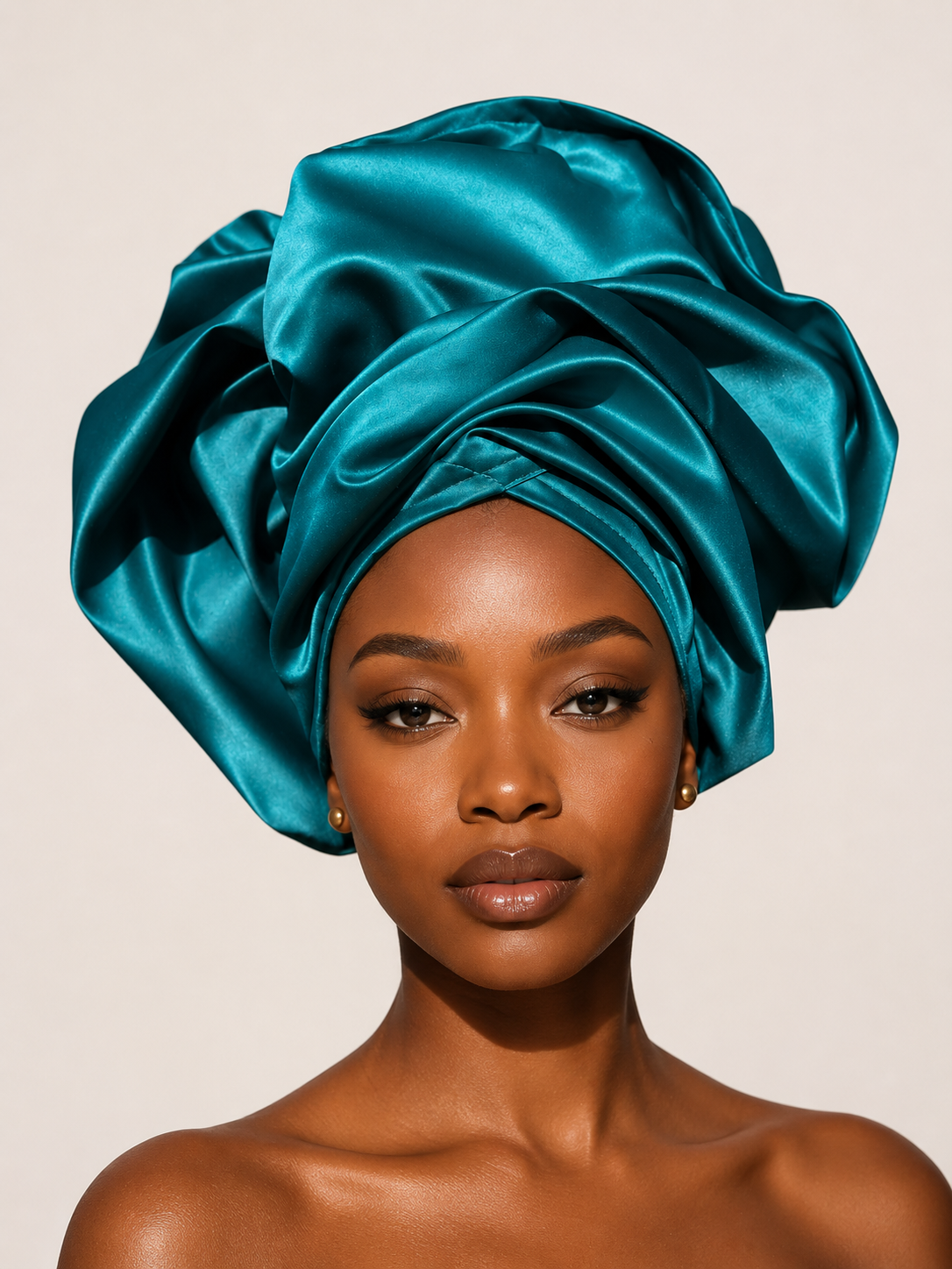 Teal Satin Headwrap