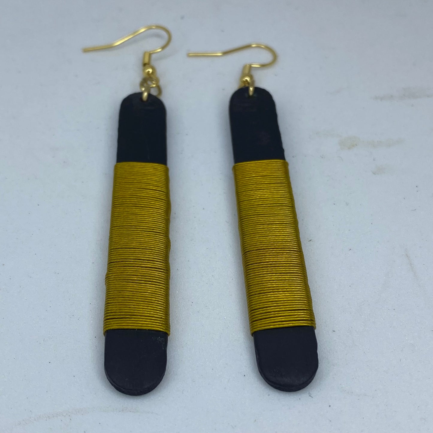 Wire wrapped wood earrings