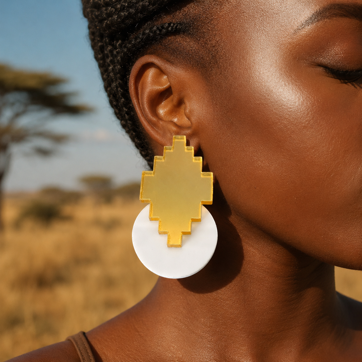 Gold prism stud earrings – Johannesburg | Sybarite Accessories