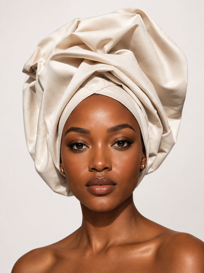 Ivory Cotton Twill Headwrap