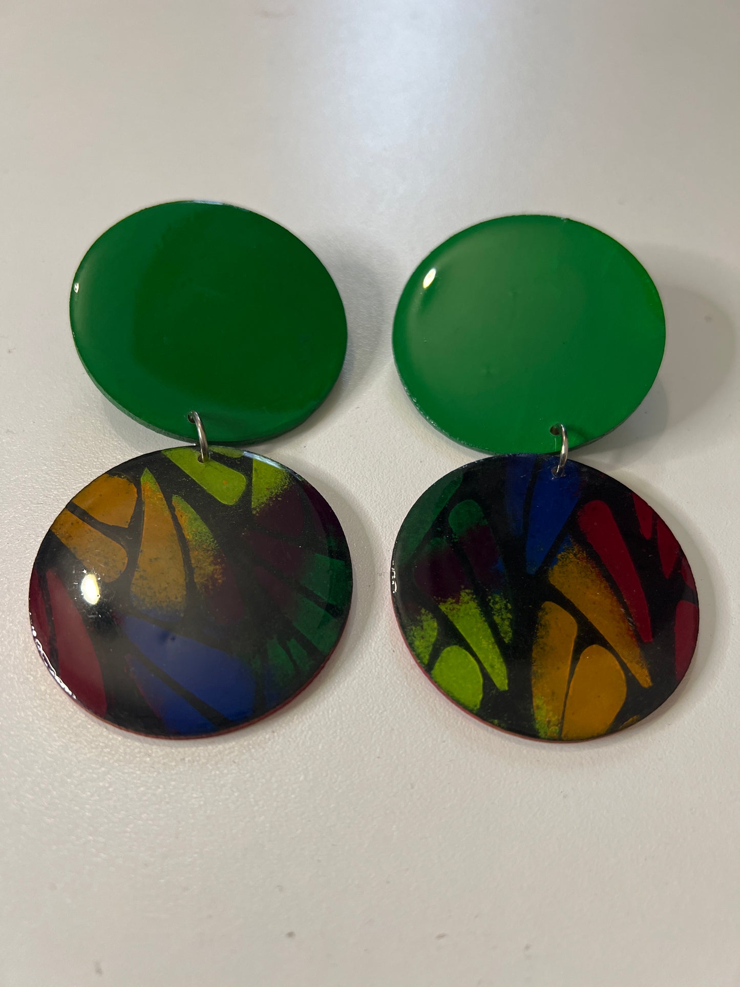 Orange Stacked Earrings