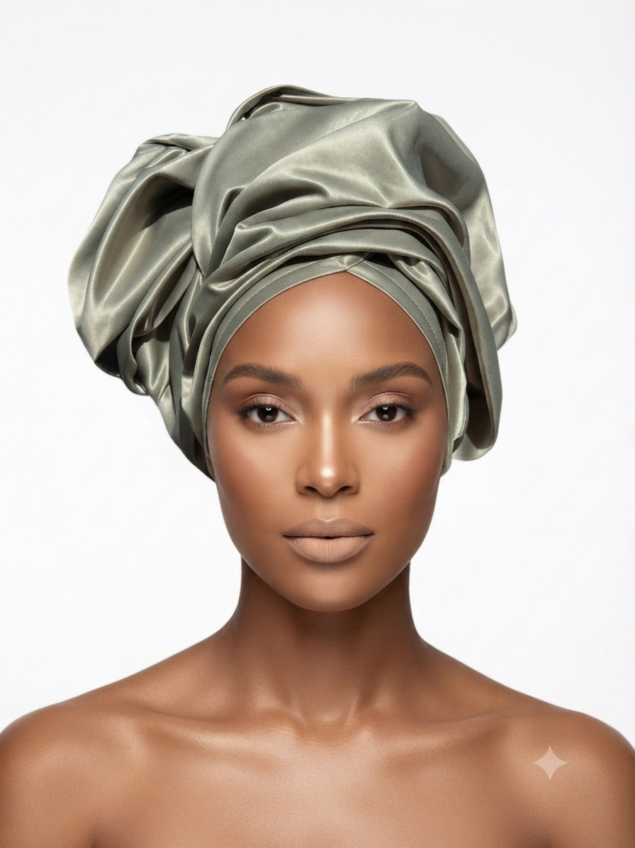Sage Green Satin Headwrap