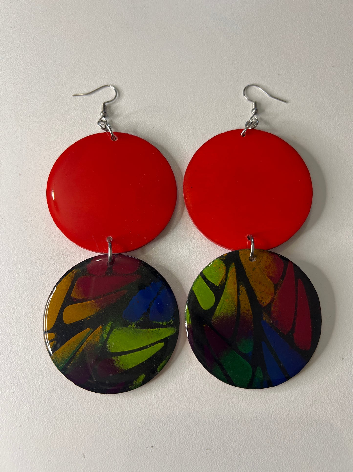 Orange Stacked Earrings