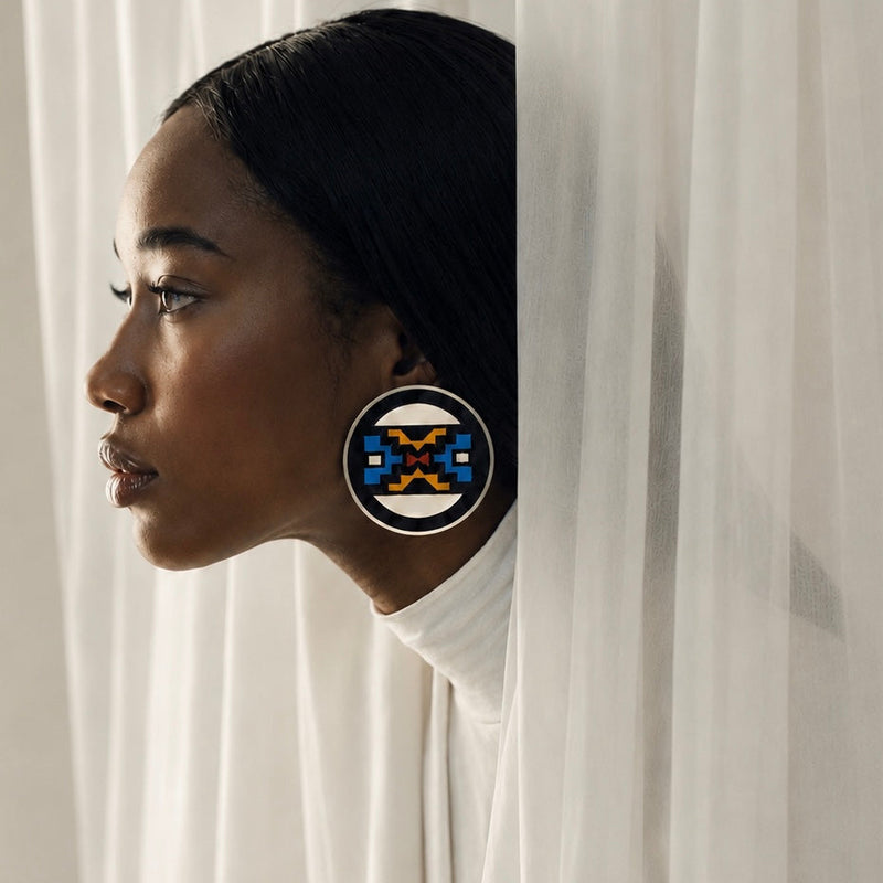 Acrylic Afro Luxe Statement Earrings – 6cm
