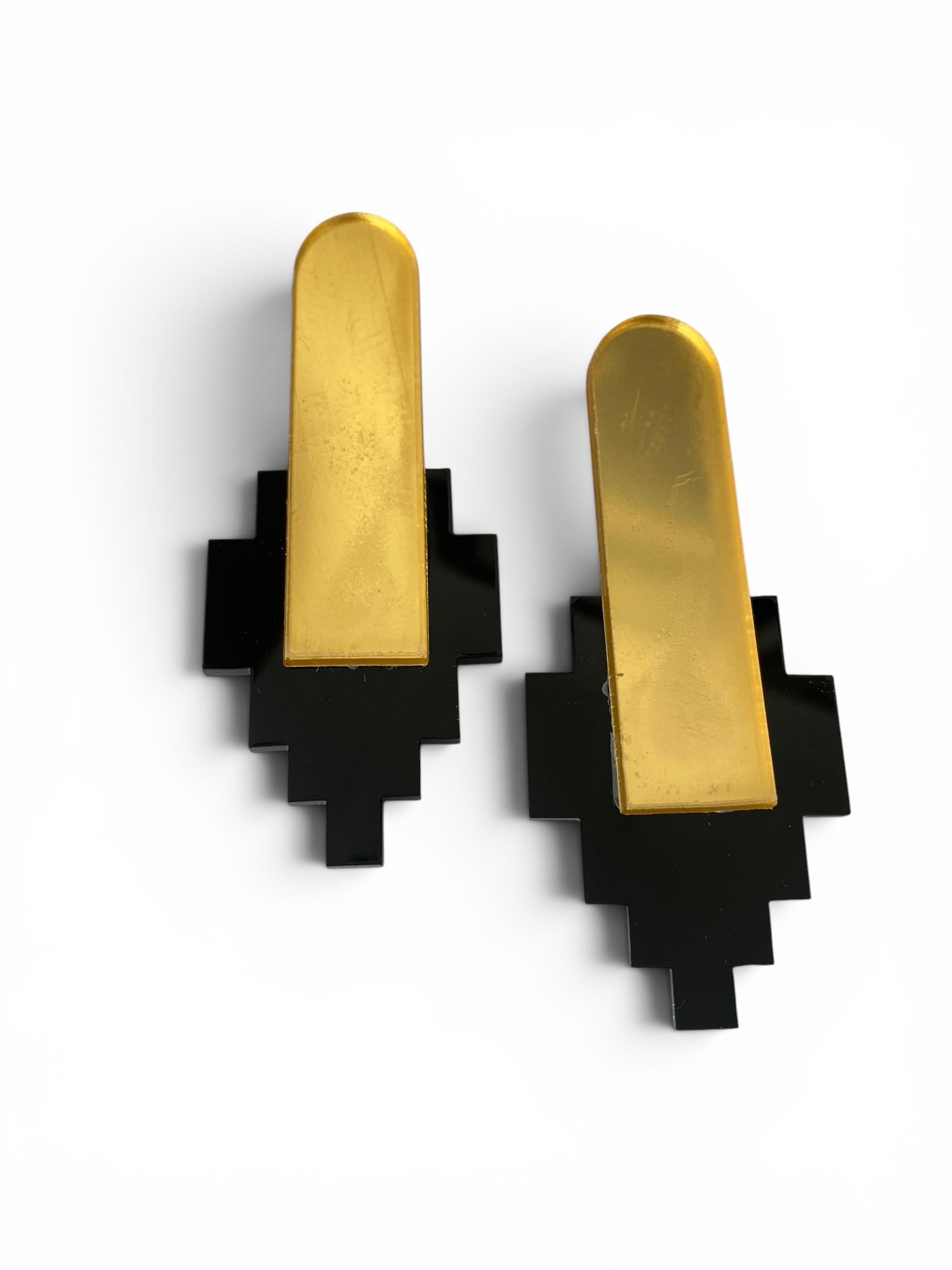 9cm gold and black statement earrings Johannesburg | Sybarite Accessories