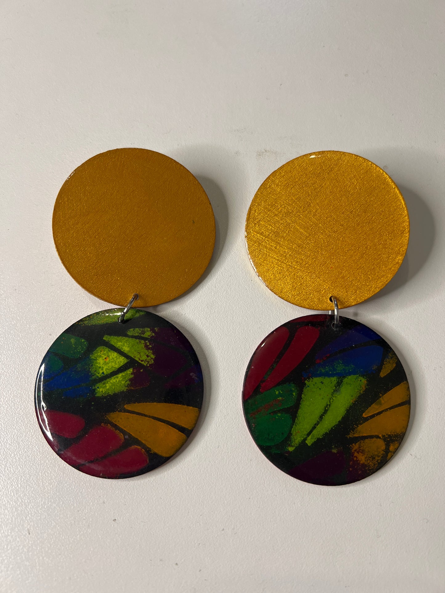 Orange Stacked Earrings