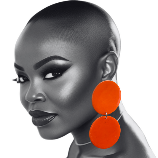 Orange Stacked Earrings