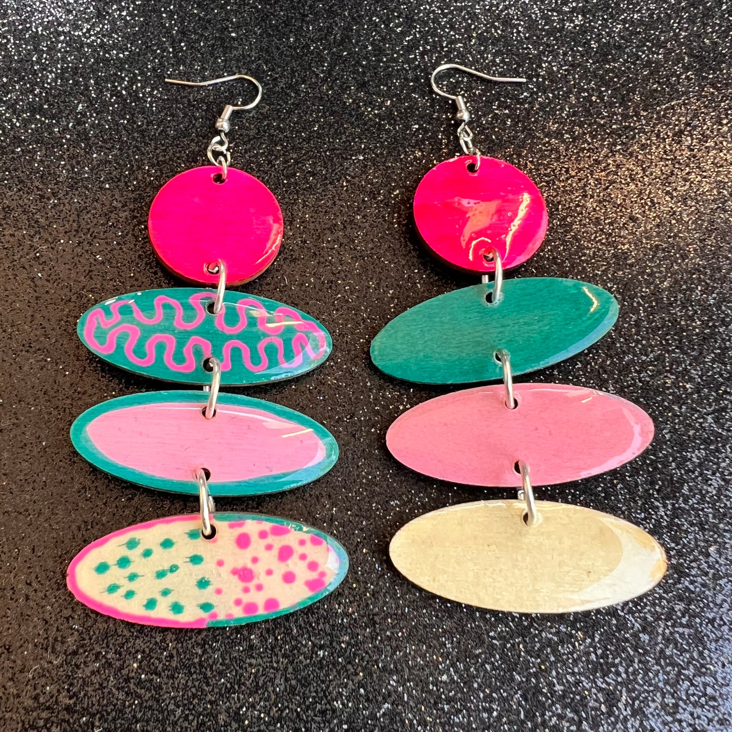 Stacked 10cm earrings