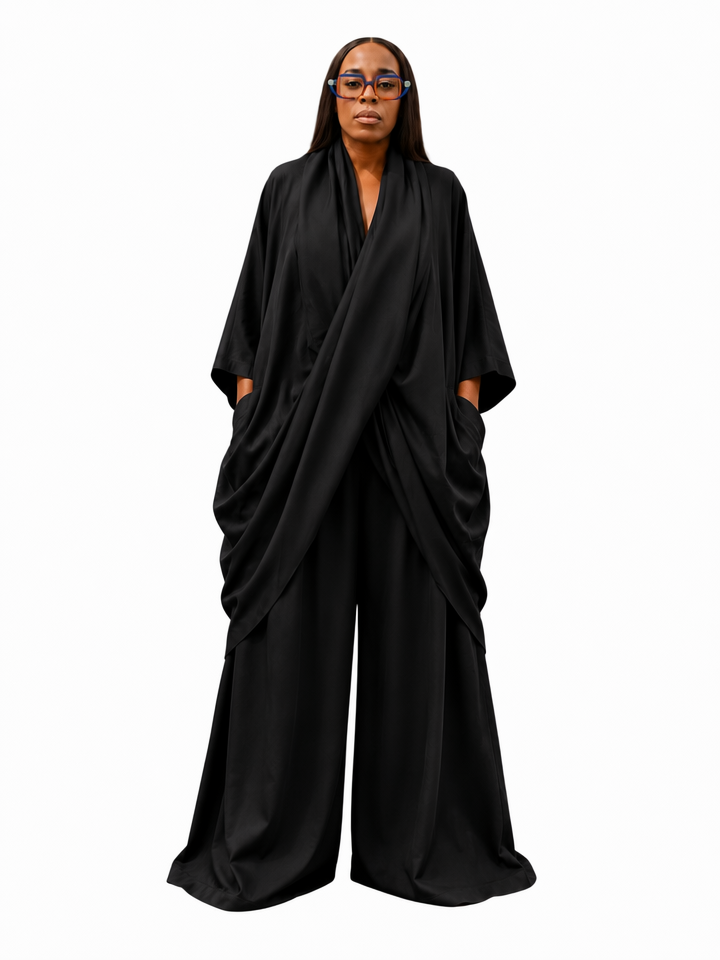 Black wrap co-ord set Johannesburg | Sybarite Accessories