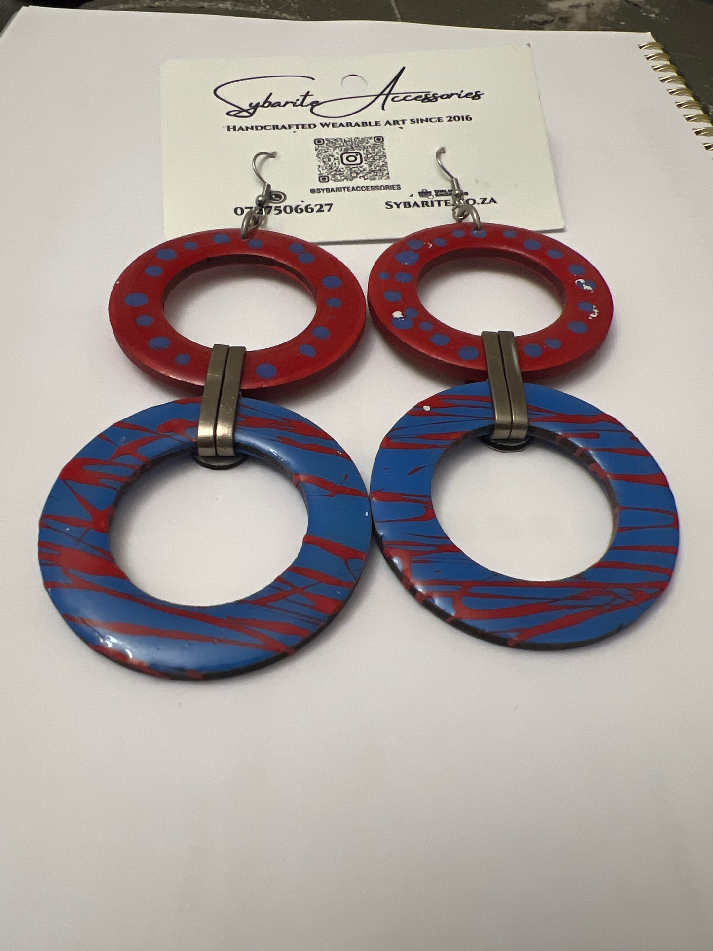 On Sale Red and Blue Earrings