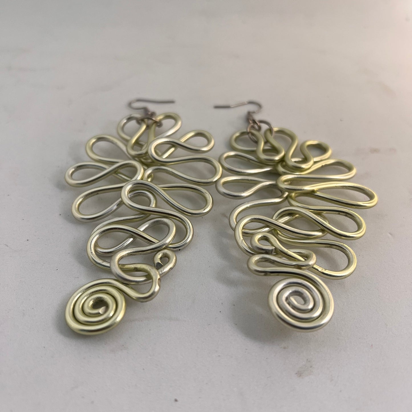 Wire Earrings Teal Green