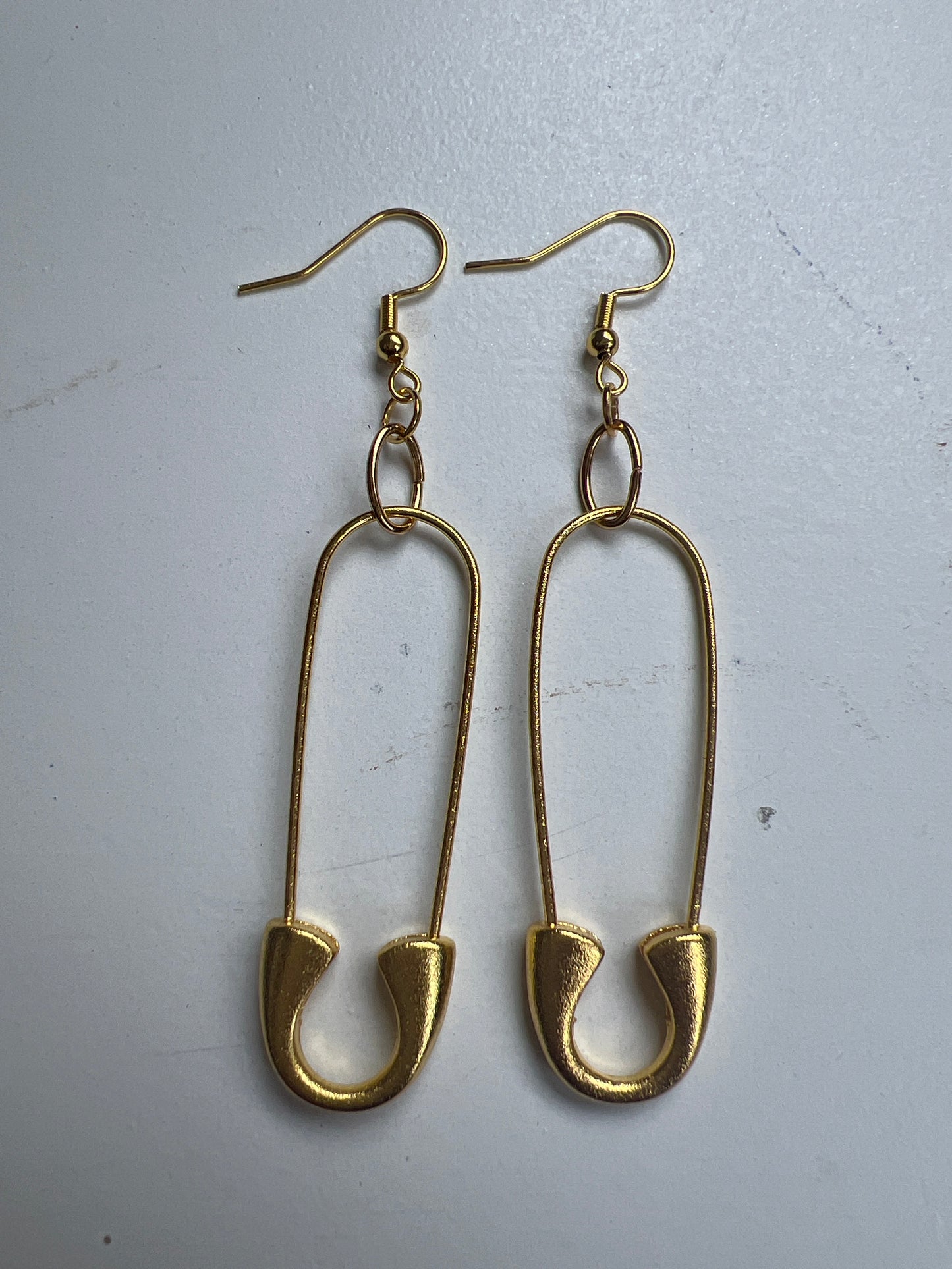 Golden Safety Pin Earrings