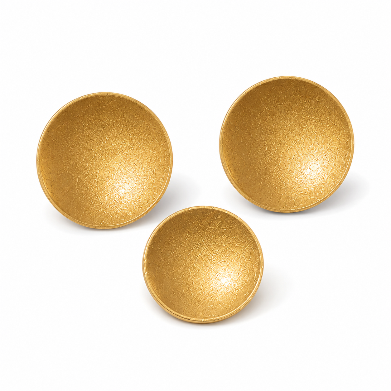 Golden Aura Hand-Painted Wood Stud Earrings (6cm)