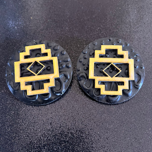 Black and Gold 6cm Earrings