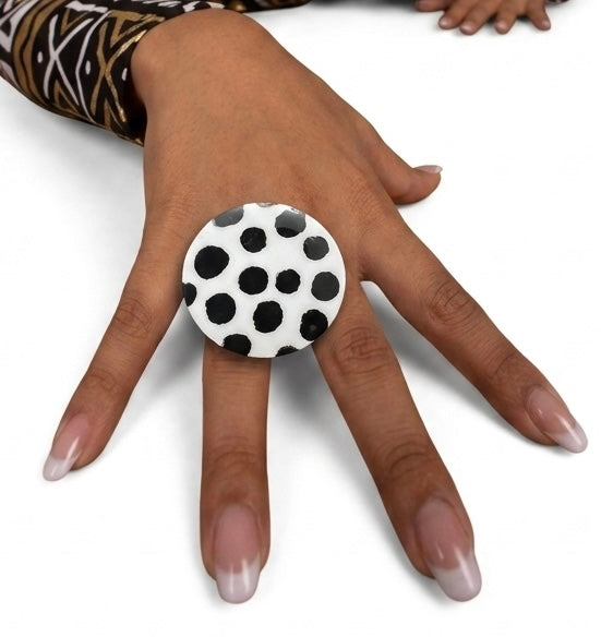 Polka Dot Statement Ring - hover