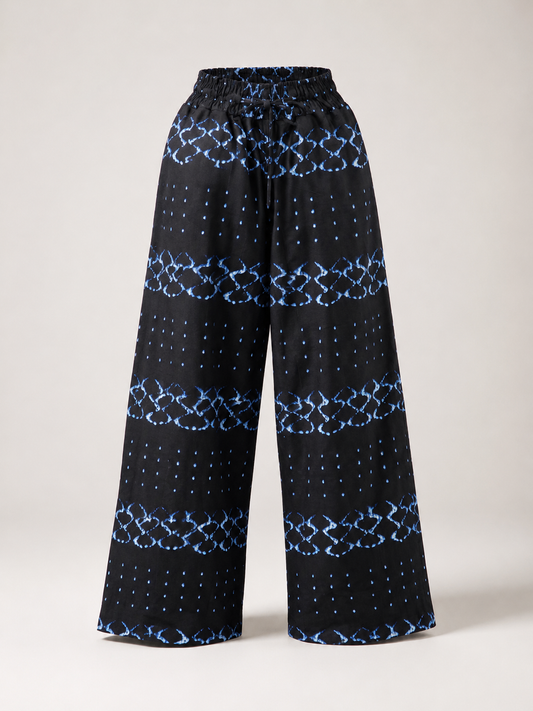 Aura Palazzo Lounge Pants – Indigo Eclipse