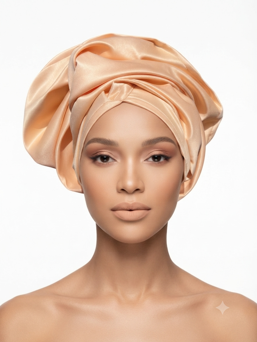 Peach Satin Headwrap