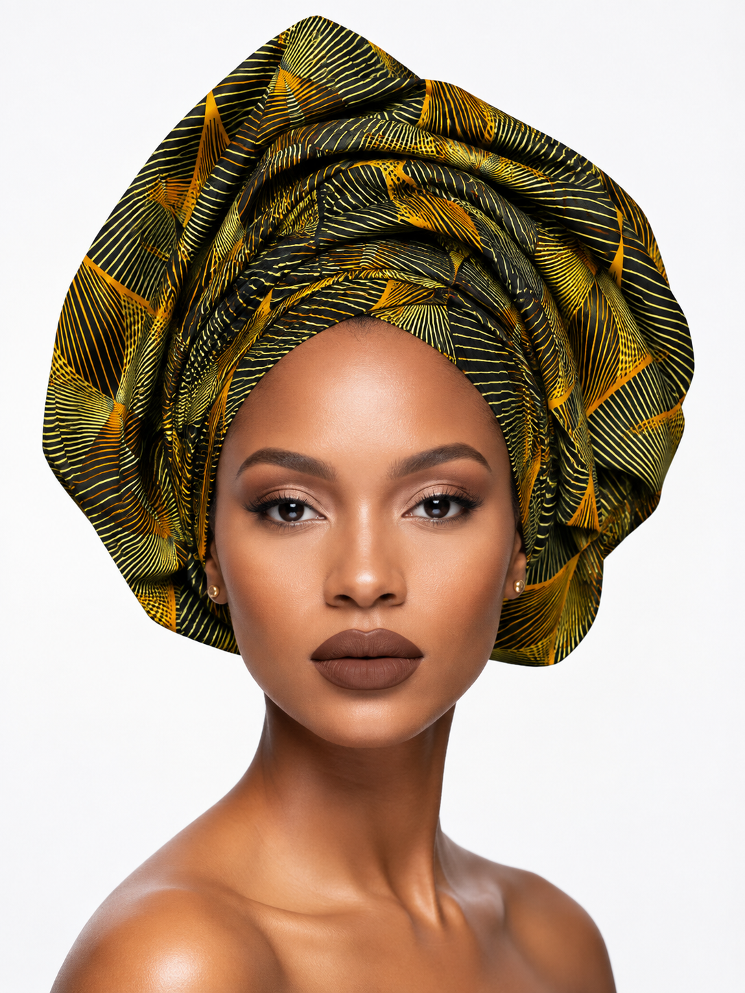Gold & Black Geometric Headwrap