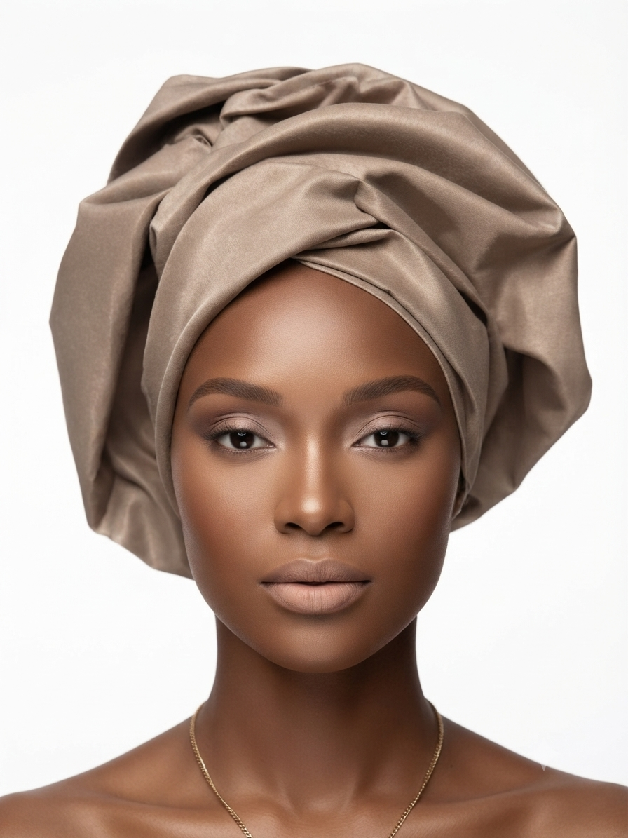 Taupe Cotton Twill Headwrap