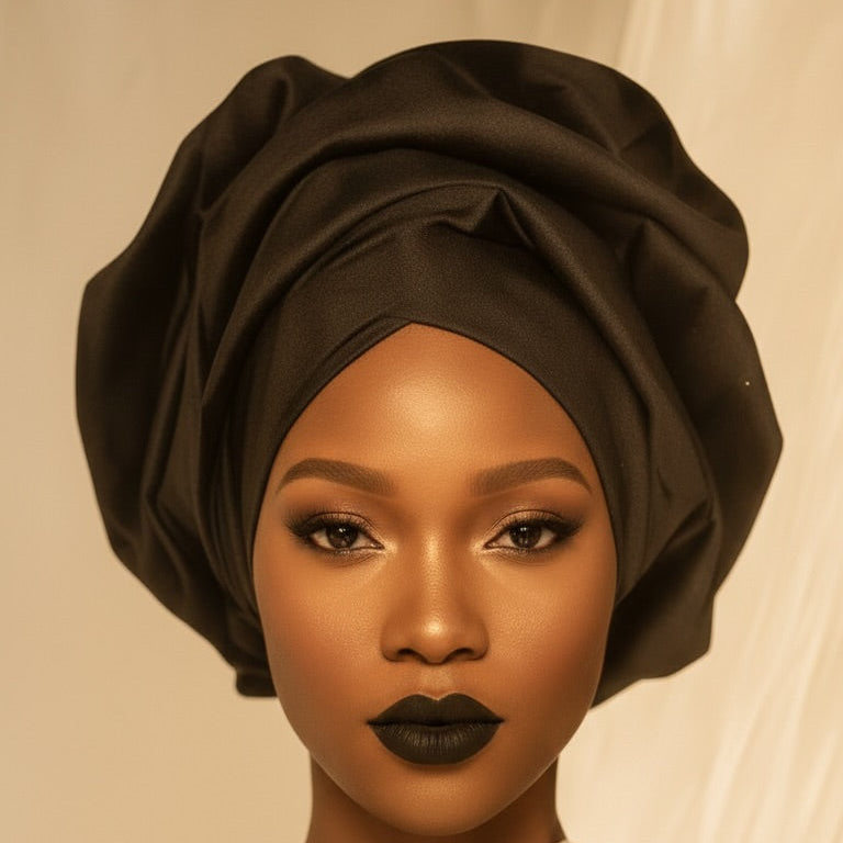 Black Luxury Headwrap - Ready to Wear