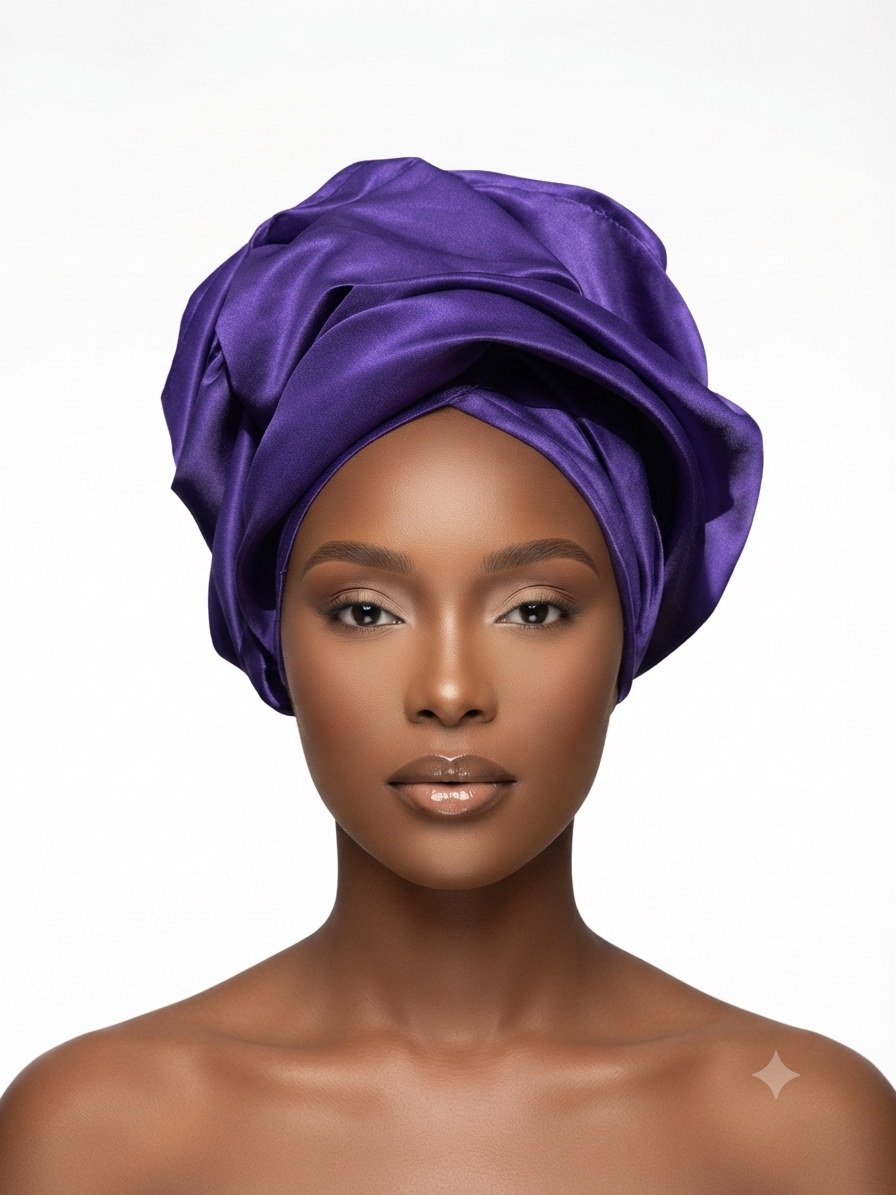 Purple Satin Headwrap