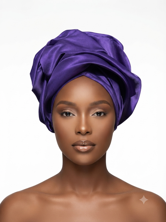 Purple Satin Headwrap