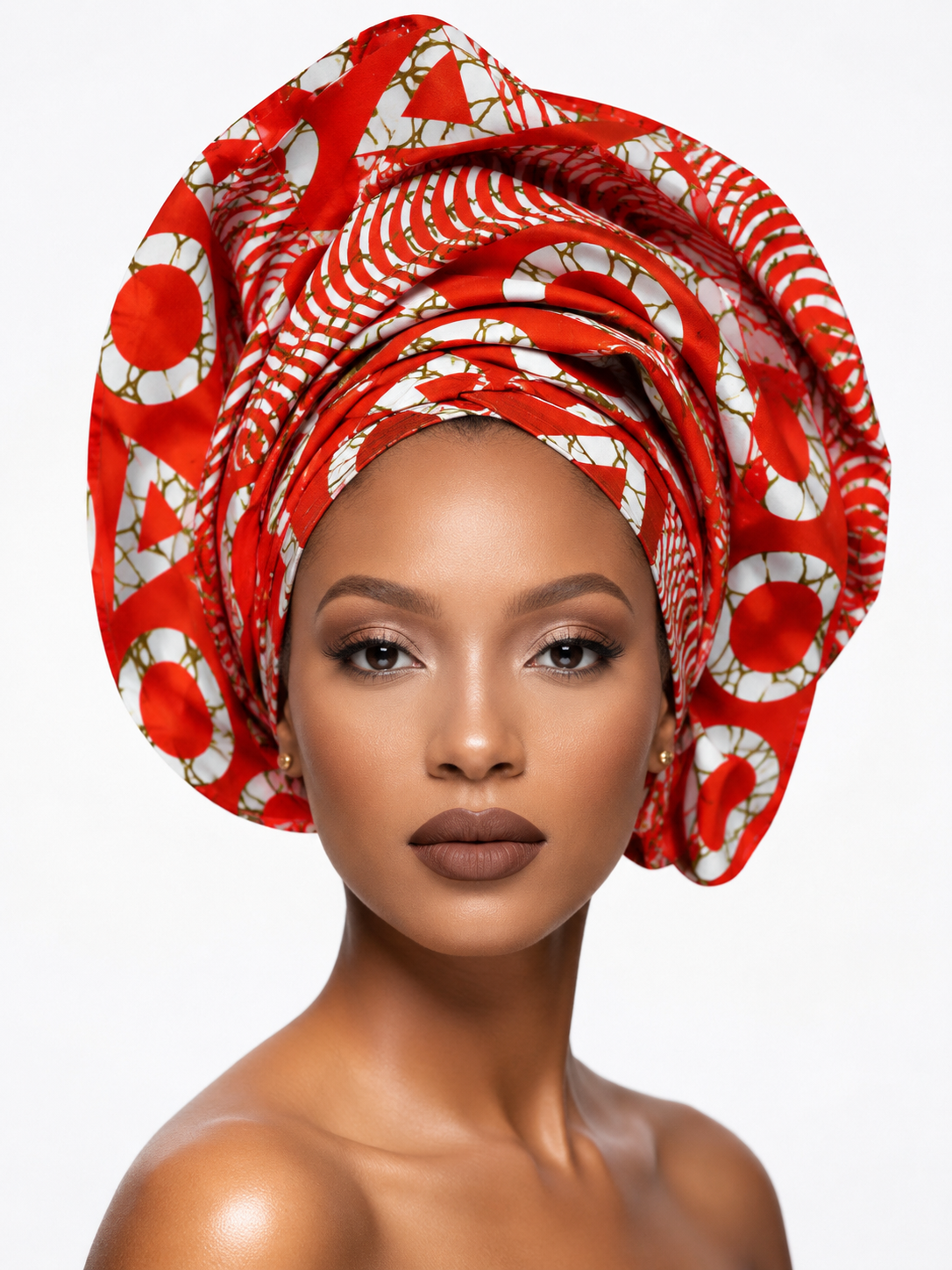 Red Ankara Print Headwrap