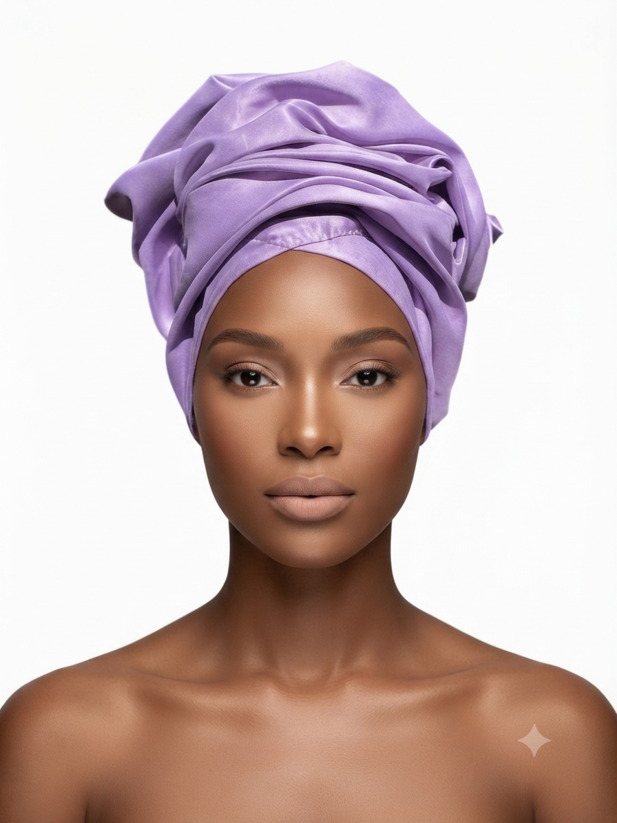Lavender Satin Headwrap